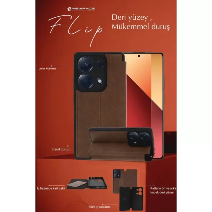  Samsung Galaxy A35 5G Kılıf Flip Cover - Taba