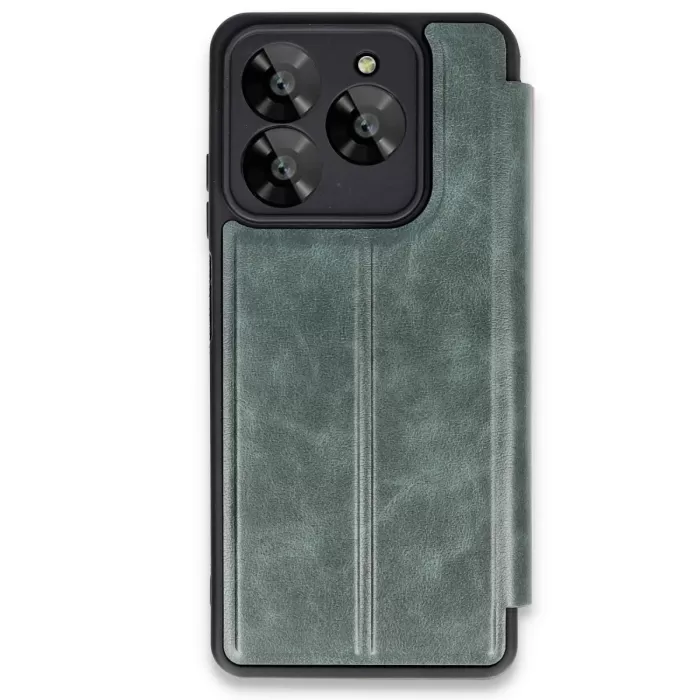 Newface General Mobile Era 30 Kılıf Flip Cover - Koyu Yeşil