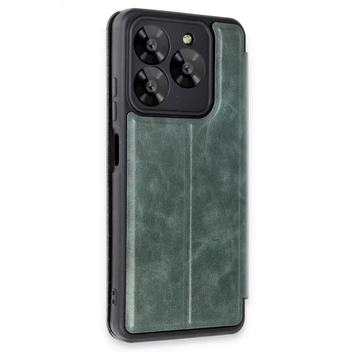 Newface General Mobile Era 30 Kılıf Flip Cover - Koyu Yeşil