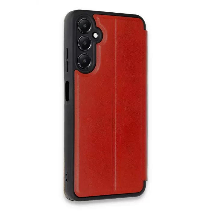 Newface Samsung Galaxy A55 5G Kılıf Flip Cover - Kırmızı