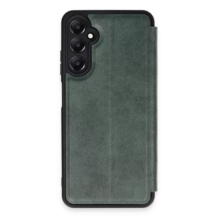 Newface Samsung Galaxy A55 5G Kılıf Flip Cover - Koyu Yeşil
