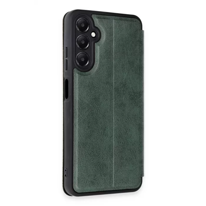 Newface Samsung Galaxy A55 5G Kılıf Flip Cover - Koyu Yeşil