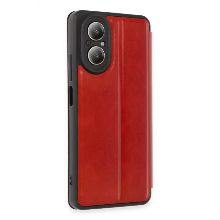 Newface Realme 12 Lite Kılıf Flip Cover - Kırmızı