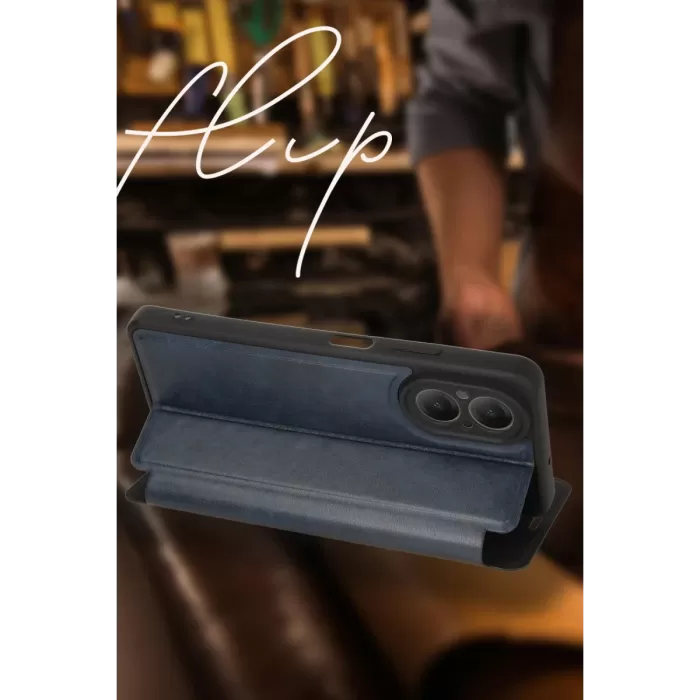 Newface Realme 12 Lite Kılıf Flip Cover - Koyu Yeşil
