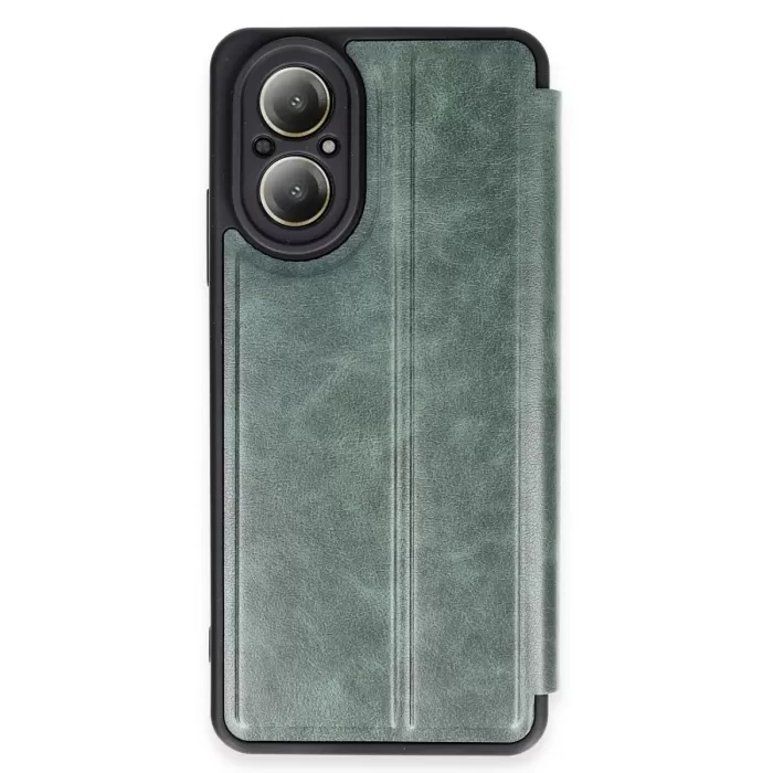 Newface Realme 12 Lite Kılıf Flip Cover - Koyu Yeşil