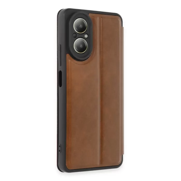 Newface Realme 12 Lite Kılıf Flip Cover - Taba