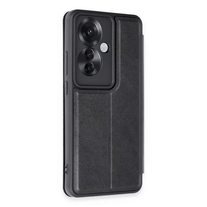Newface Oppo Reno 11F Kılıf Flip Cover - Siyah