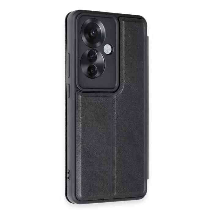 Newface Oppo Reno 11F Kılıf Flip Cover - Siyah