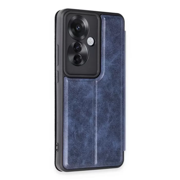 Newface Oppo Reno 11F Kılıf Flip Cover - Lacivert
