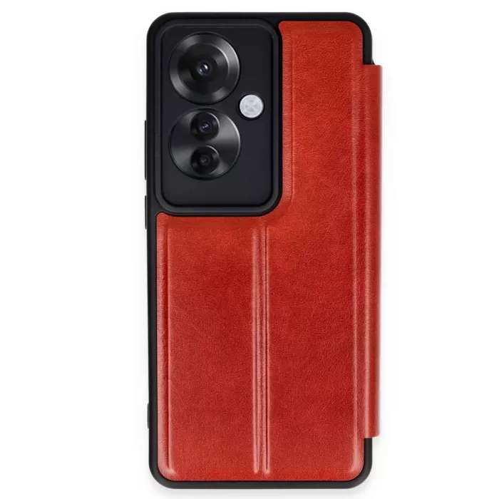 Newface Oppo Reno 11F Kılıf Flip Cover - Kırmızı