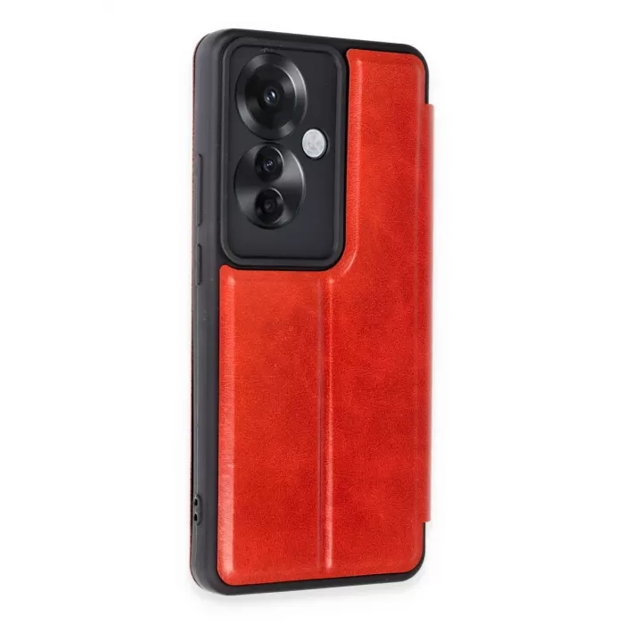 Newface Oppo Reno 11F Kılıf Flip Cover - Kırmızı