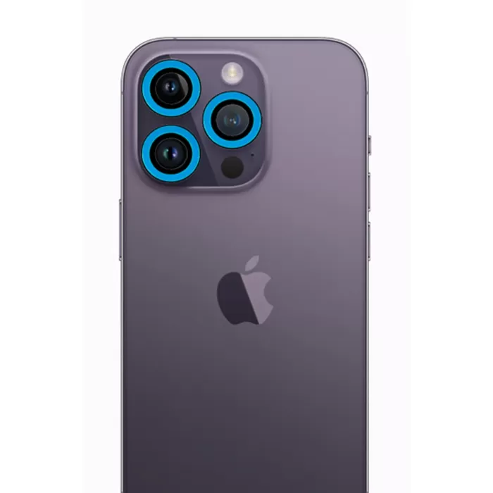   iPhone 13 Pro Max Neon Fosforlu Kamera Lens - Mavi