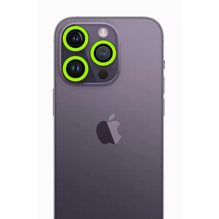   iPhone 13 Pro Max Neon Fosforlu Kamera Lens - Yeşil