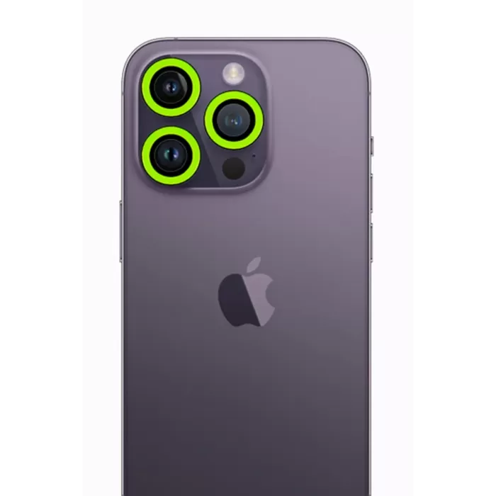   iPhone 13 Pro Max Neon Fosforlu Kamera Lens - Yeşil