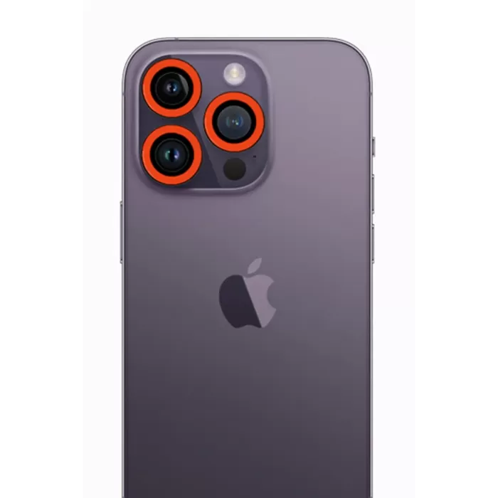  iPhone 13 Pro Max Neon Fosforlu Kamera Lens - Turuncu