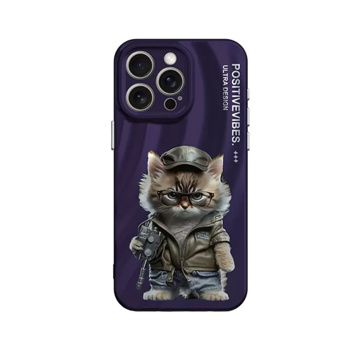    iPhone 14 Pro Max Kılıf Crew Desenli Kapak - Kedi - 2