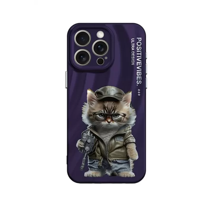    iPhone 14 Pro Max Kılıf Crew Desenli Kapak - Kedi - 2
