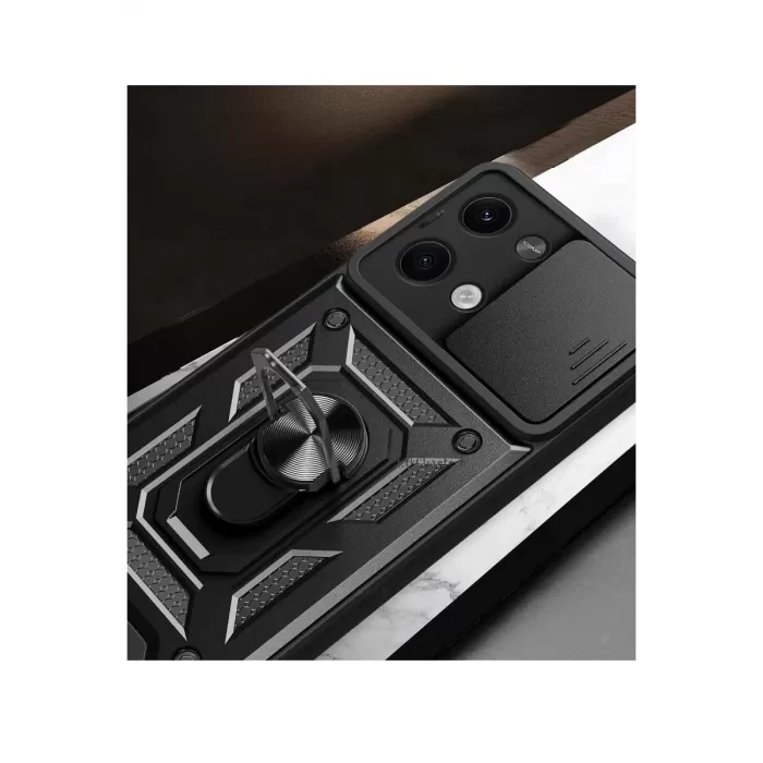 Newface Xiaomi Poco X6 Kılıf Pars Lens Yüzüklü Silikon - Lacivert
