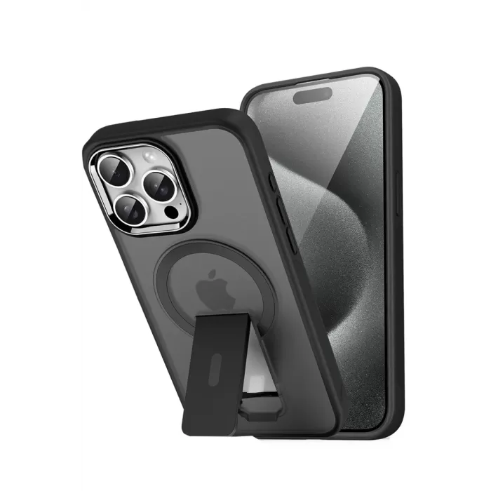 Newface iPhone 11 Tork Magsafe Standlı Kapak - Siyah