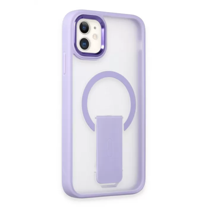 Newface iPhone 11 Tork Magsafe Standlı Kapak - Lila