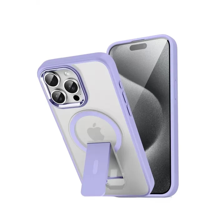 Newface iPhone 11 Tork Magsafe Standlı Kapak - Lila