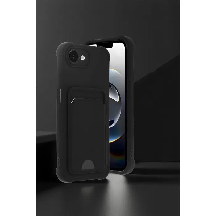 Newface Apple iPhone 16E Kelvin Kartvizitli Silikon - Siyah