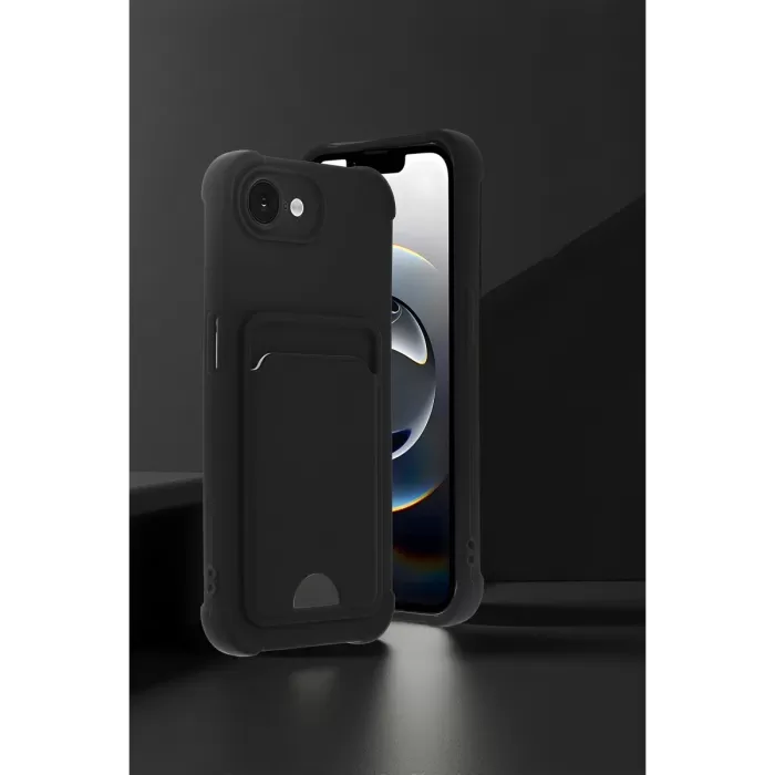 Newface Apple iPhone 16E Kelvin Kartvizitli Silikon - Siyah
