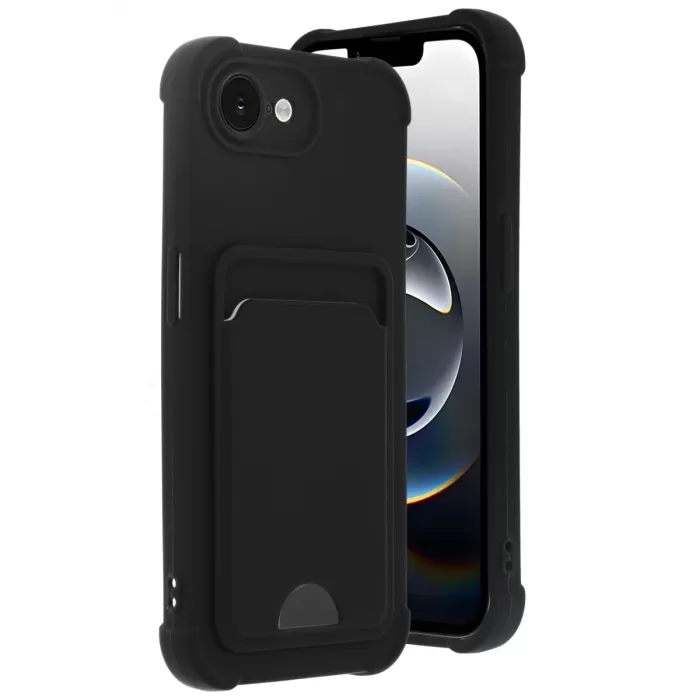 Newface Apple iPhone 16E Kelvin Kartvizitli Silikon - Siyah