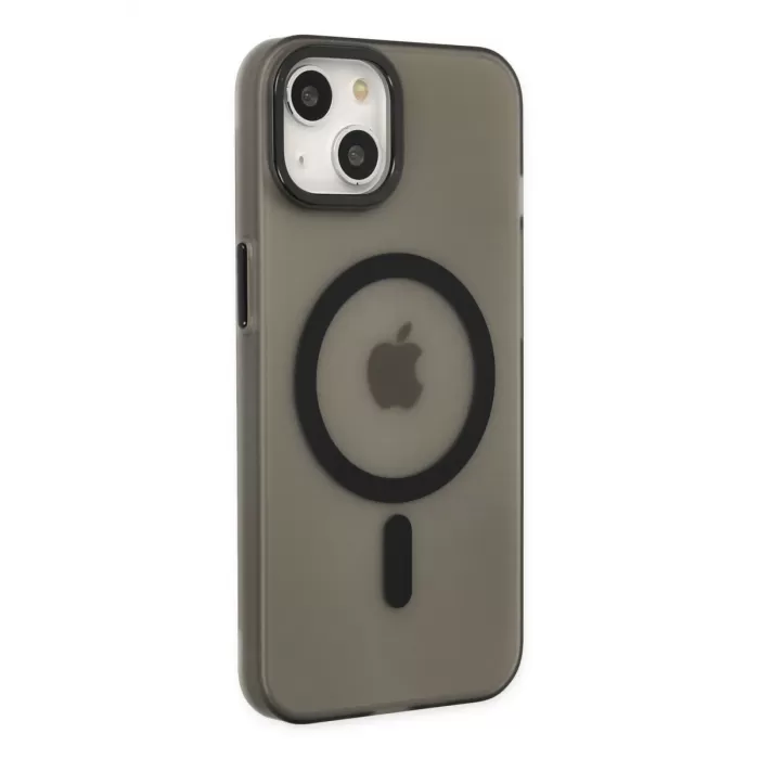 Newface iPhone 15 Kılıf Lodos Magneticsafe Mat Kapak - Siyah