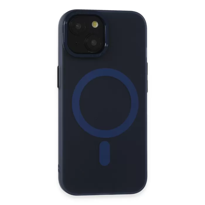 Newface iPhone 15 Kılıf Lodos Magneticsafe Mat Kapak - Mavi
