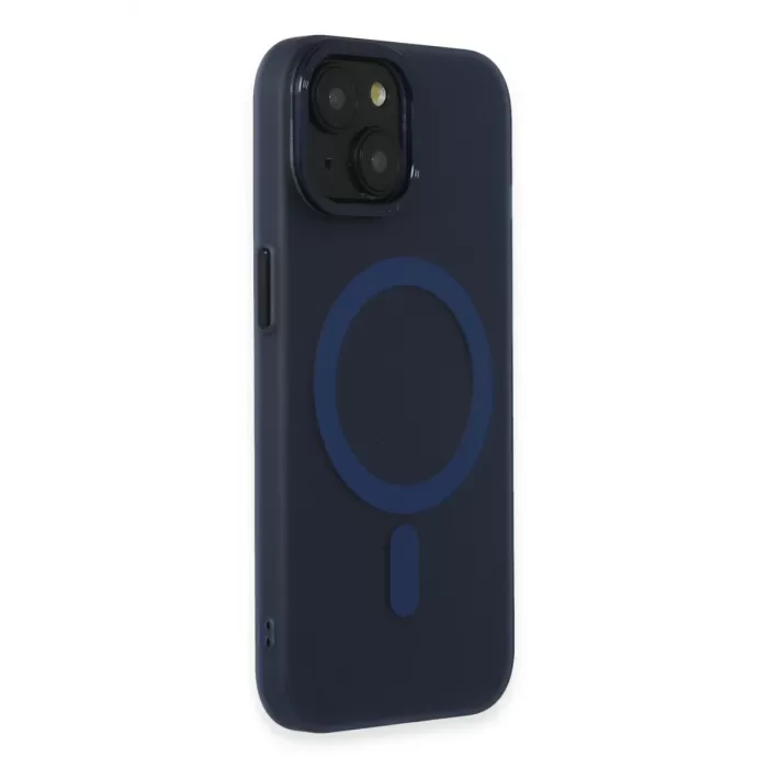 Newface iPhone 15 Kılıf Lodos Magneticsafe Mat Kapak - Mavi