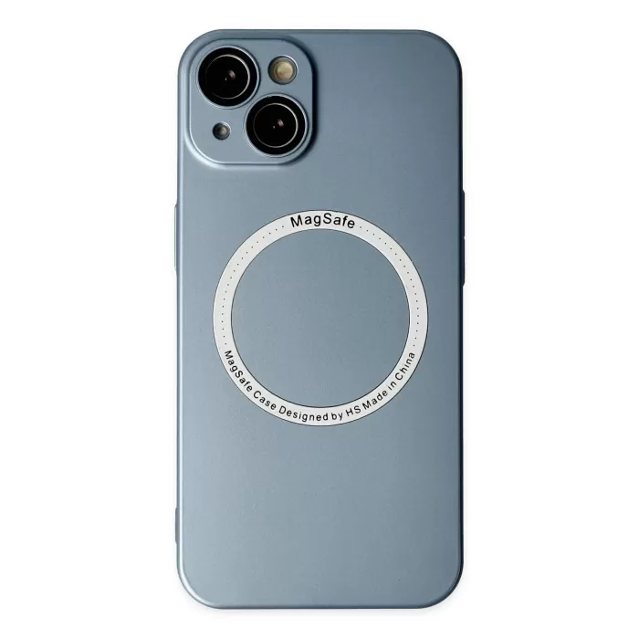 Newface iPhone 14 Plus Kılıf Jack Magneticsafe Lens Silikon - Sierra Blue