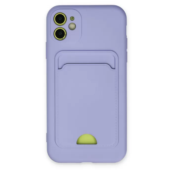 Newface iPhone 11 Kılıf Kelvin Kartvizitli Silikon - Lila