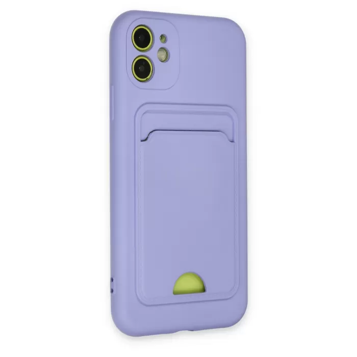 Newface iPhone 11 Kılıf Kelvin Kartvizitli Silikon - Lila