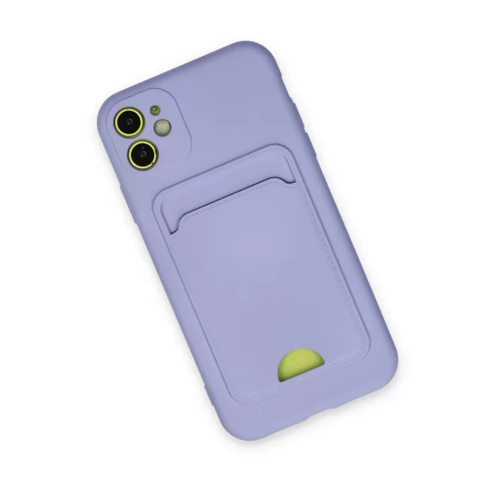 Newface iPhone 11 Kılıf Kelvin Kartvizitli Silikon - Lila