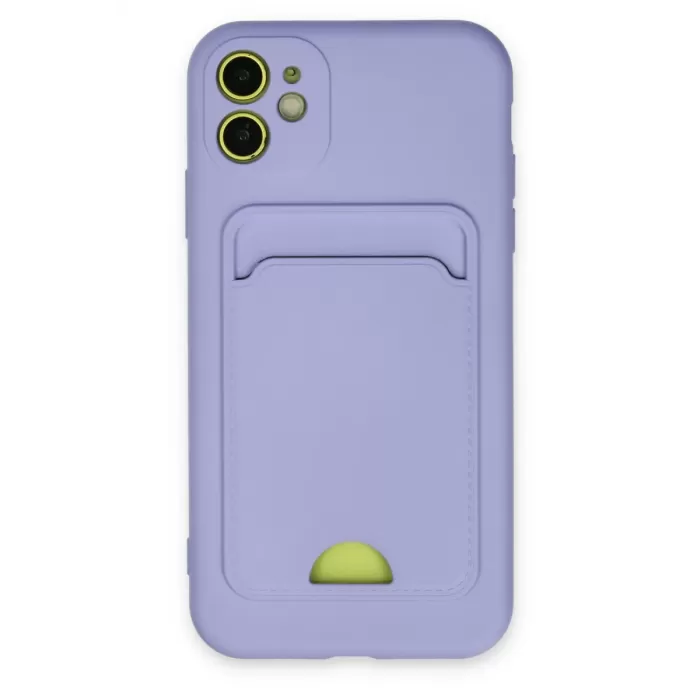 Newface iPhone 11 Kılıf Kelvin Kartvizitli Silikon - Lila