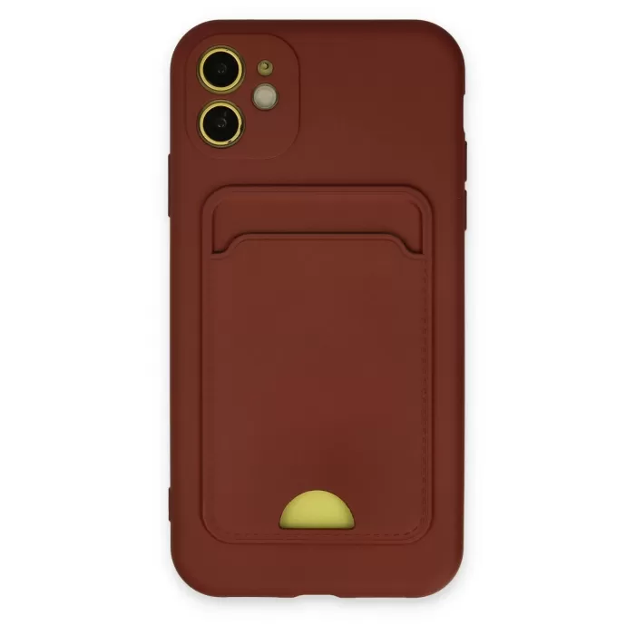 Newface iPhone 11 Kılıf Kelvin Kartvizitli Silikon - Bordo