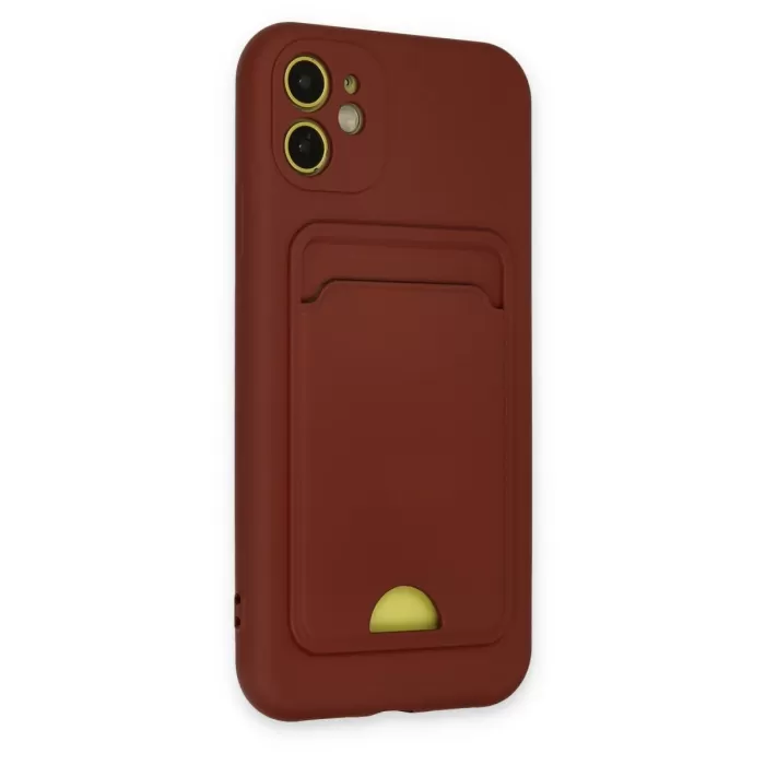 Newface iPhone 11 Kılıf Kelvin Kartvizitli Silikon - Bordo