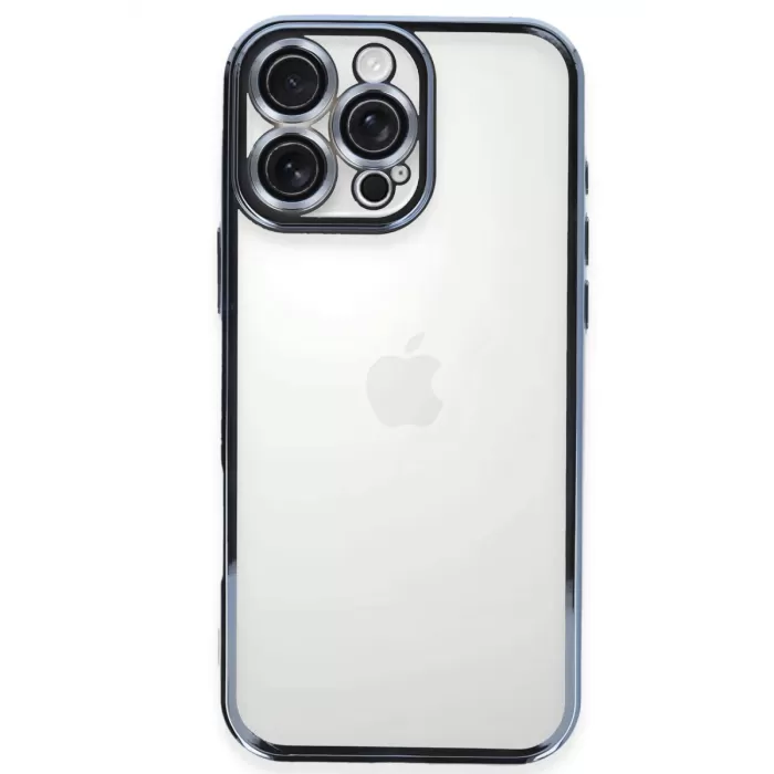Newface iPhone 16 Pro Kılıf Razer Lensli Silikon - Açık Mavi
