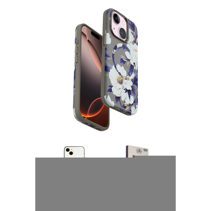 iPhone 14 Siluet Doku - Siyah Bilvis Hayalet Cam Ekran Koruyucu + Gold Shine Kamera Lens