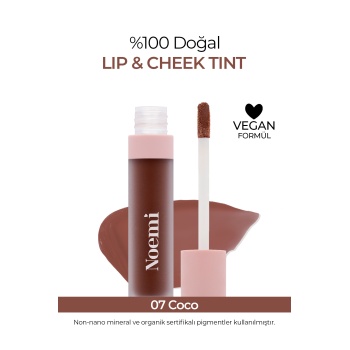 Noemi %100 Doğal Lip & Cheek / Tint - Besleyici Özellik - 07 Coco