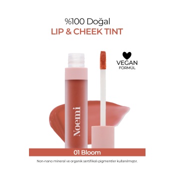 Noemi Lip & Cheek / Tint - Argan Yağı Özlü, Besleyici Özellik - 01 Bloom