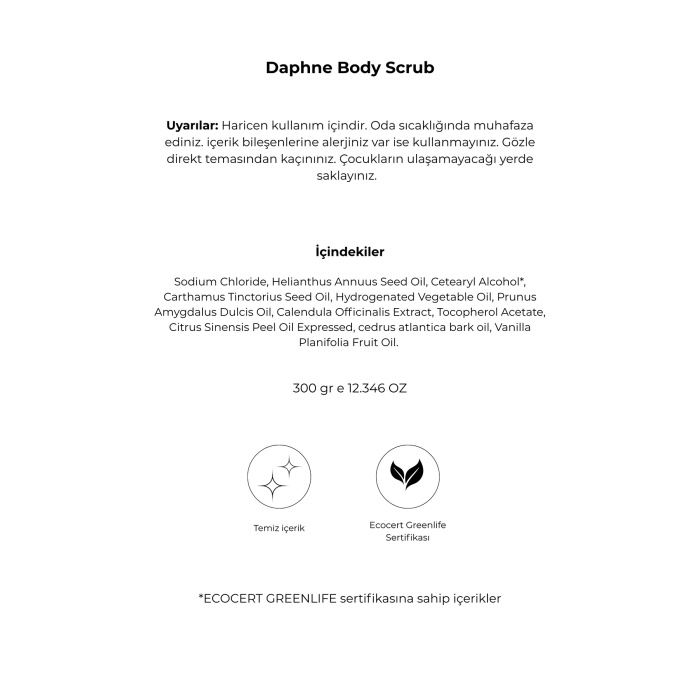 Noemi %100 Doğal Body Scrub - Yoğun Nemlendirici Etkili El Ve Vücut Peelingi - Daphne 300gr