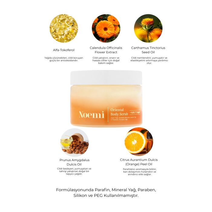 Noemi Doğal Body Scrub - Arındırıcı, Yoğun Nemlendirici El Ve Vücut Peelingi - Oriental 300gr