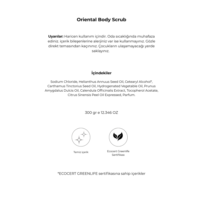 Noemi Doğal Body Scrub - Arındırıcı, Yoğun Nemlendirici El Ve Vücut Peelingi - Oriental 300gr