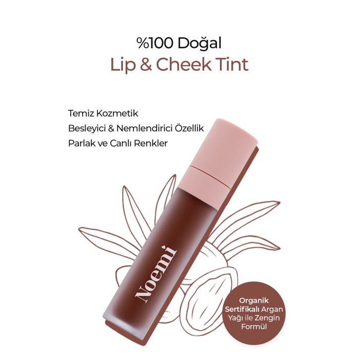 Noemi %100 Doğal Lip & Cheek / Tint - Besleyici Özellik - 07 Coco