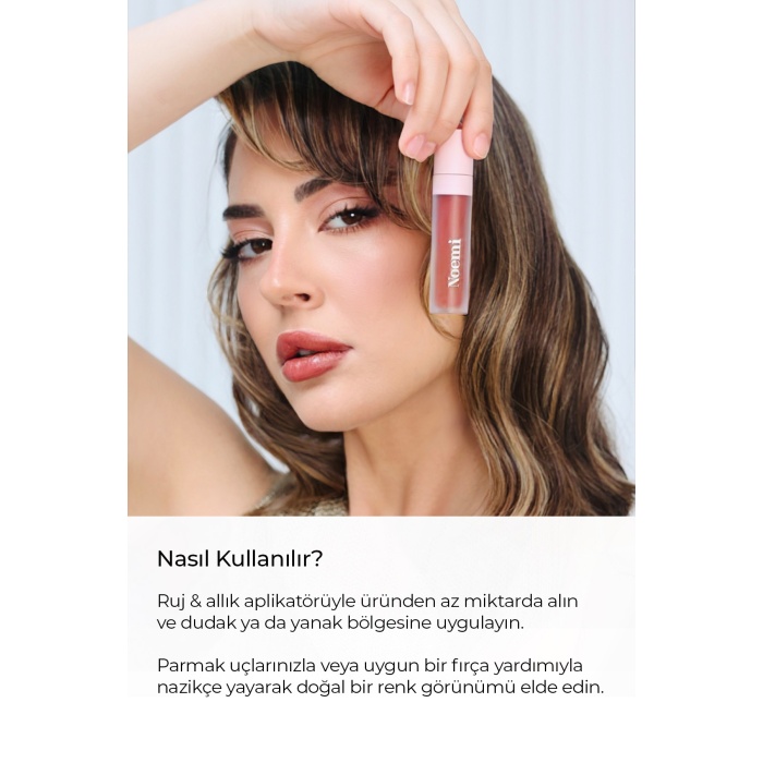 Noemi Lip & Cheek / Tint - Argan Yağı Özlü, Besleyici Özellik - 01 Bloom