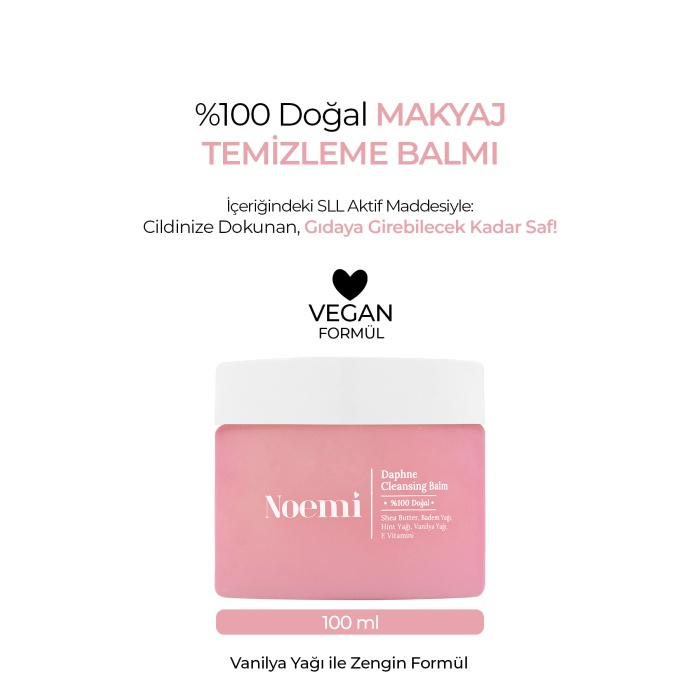 Noemi %100 Doğal Makyaj Temizleme Balmı - Make Up Remover Balm - Vanilya Kokulu - 100ml