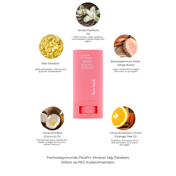 Noemi %100 Doğal Deo Stick / Roll On - Vanilya Kokulu Ve Nemlendirici Etkili - 20ml – Daphne