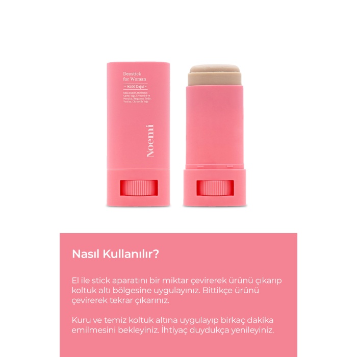 Noemi %100 Doğal Deo Stick / Roll On - Vanilya Kokulu Ve Nemlendirici Etkili - 20ml – Daphne